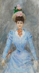 Portrait D'une Femme Elegant by Jean Beraud