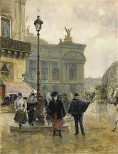 Refuge, La Place De L'opera by Jean Beraud
