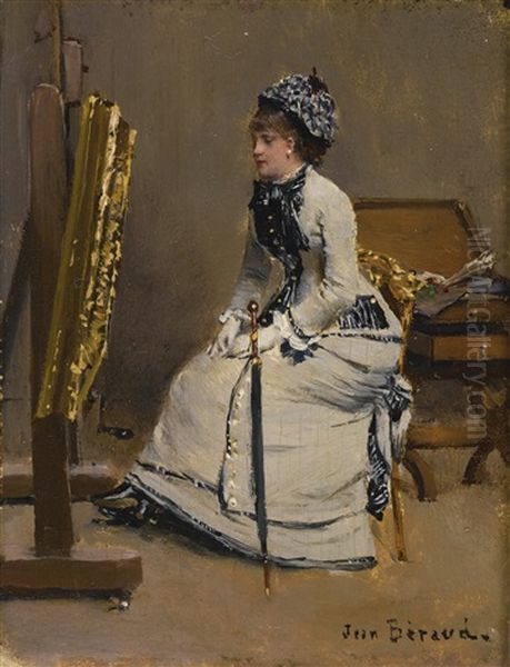 Femme Assise Devant Un Tableau - view 1
