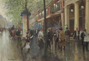 Les Grands Boulevards. Le Theatre Des Varietes by Jean Beraud