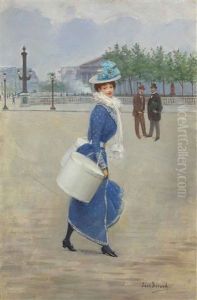 Sur La Place De La Concorde by Jean Beraud