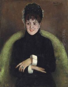 Elegante A L'emeraude by Jean Beraud