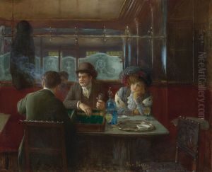 Backgammon At The Cafe by Jean Beraud