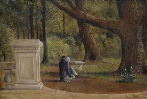 Paar Beim Spaziergang Im Park by Jean Beraud