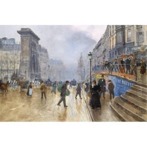 Le Boulevard Saint-denis, Paris by Jean Beraud