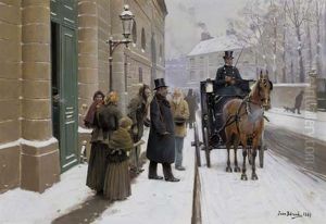 La Sortie Du Bourgeois by Jean Beraud