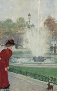 Parisienne Au Rond-point Des Champs-elysees by Jean Beraud