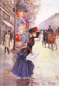 Jeune Femme Traversant Le Boulevard Jeune Femme Traversant Le Boulevard
