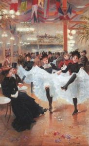 Le Cafe De Paris by Jean Beraud