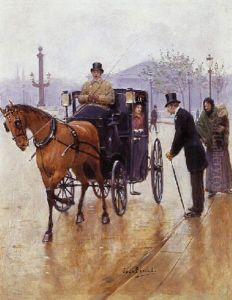 Rendez-vous In The Place De La Concorde by Jean Beraud