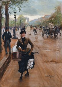 La Modiste Sur Les Champs Elysees by Jean Beraud