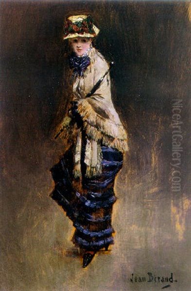 Young Woman With An Umbrella - view 1