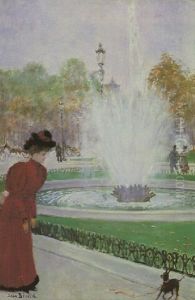 Le Rond-point Des Champs-elysees, Paris by Jean Beraud