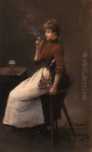 Jeune Femme A La Cigarette by Jean Beraud