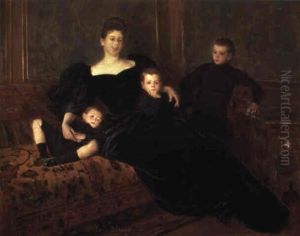 Madame Bourdet Et Ses Trois Fils
