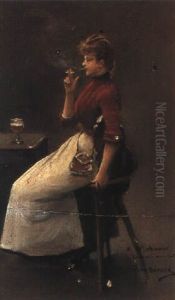 Smoking At The Bar by Jean Beraud