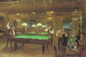 Le Billard by Jean Beraud