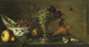 Stillleben Mit Trauben, Muscheln Und Birne