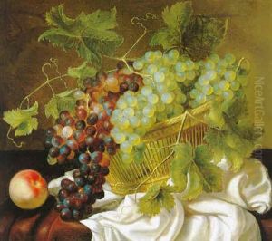 Stilleben Von Weintrauben Und Einem Pfirsich by Gillis Gillisz. de Berch