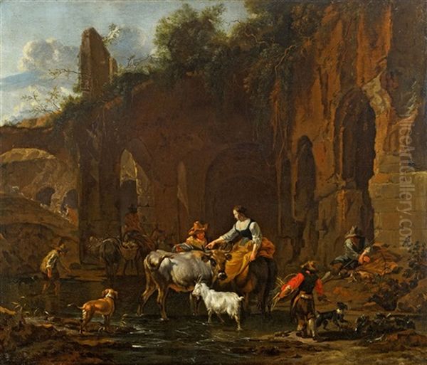 Hirten An Einer Romischen Ruine - view 1