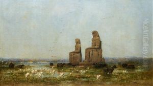 Colossi Of Memnon, Thebes by Narcisse Berchere