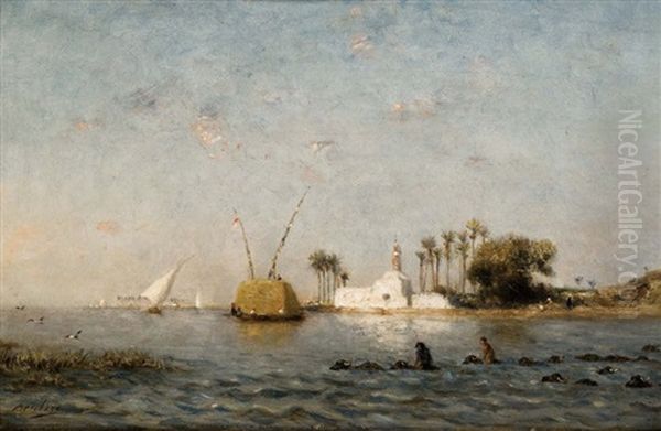 Scene Animee Au Bord Du Nil - view 1