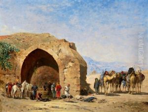 Rast Am Brunnen by Narcisse Berchere