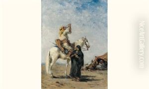La Halte Dans Le Desert by Narcisse Berchere