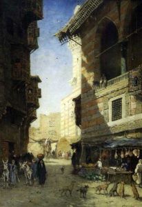 Coin De Rue Du Bazar Du Caire by Narcisse Berchere