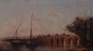 Vieux Pont En Egypte by Narcisse Berchere