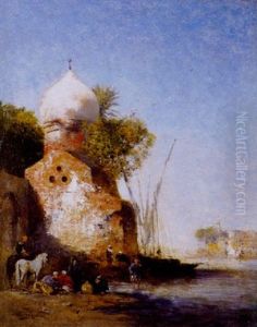 Halte Aux Pieds Du Mausolee Au Bord Du Nil