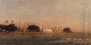 A View On The Nile by Narcisse Berchere