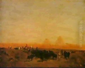 Troupeau Aux Environs Du Caire by Narcisse Berchere