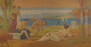 Beim Diskuswettkampf by Emile Berchmans