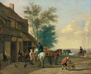 Figures Outside A Coaching Inn
