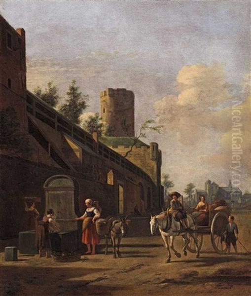 A Horse And Cart By Sankt Pantaleon In Cologne - view 1