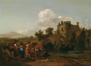 Auf Dem Weg Zum Markt by Gerrit Adriaensz Berckheyde