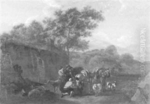 Sudliche Landschaft Mit Rastenden Reisenden by Gerrit Adriaensz Berckheyde