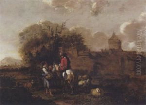 Cavalier Conversant Avec Une Bergere