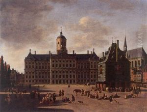 The Dam, Amsterdam With Town Hall, The Nieuwe Kerk And The Waag