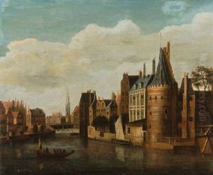 Alte Hollandische Stadt Am Kanal (amsterdam?) by Gerrit Adriaensz Berckheyde