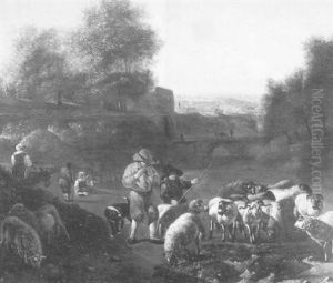 Landscape With Shepherds by Gerrit Adriaensz Berckheyde