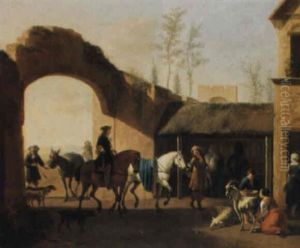 Travellers Arriving At An Inn