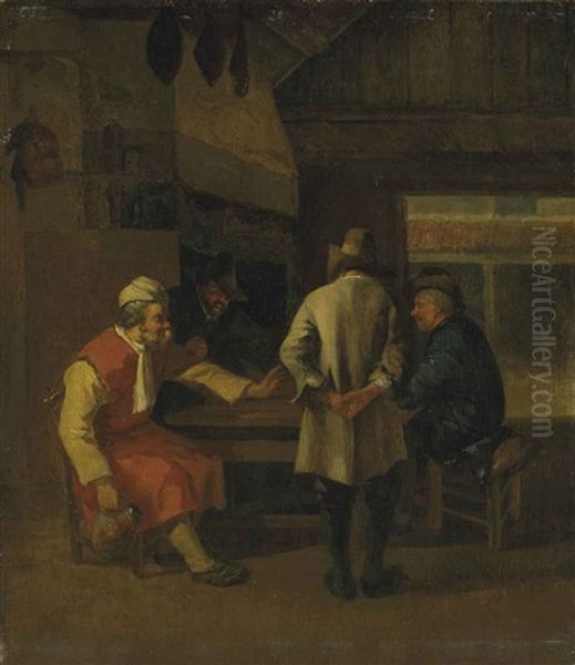 Men Drinking In An Interior - view 1