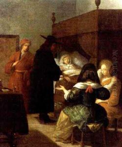 Der Besuch Des Arztes by Job Adriaensz Berckheyde