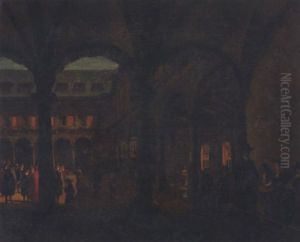 Die Amsterdamer Borse by Job Adriaensz Berckheyde