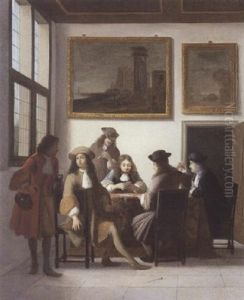 La Partie De Cartes by Job Adriaensz Berckheyde