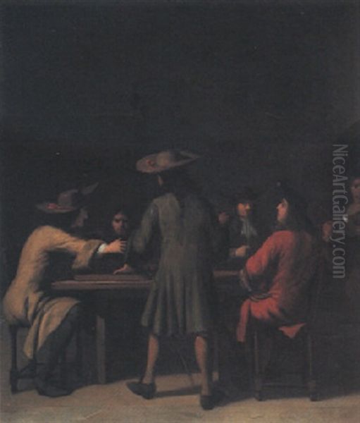 Interior With Cavaliers Smoking - view 1