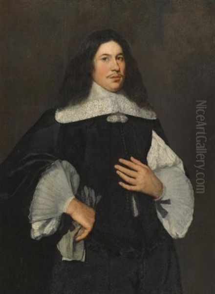 Portrait Of A Gentleman, Holding A Pair Of Gloves In His Right Hand - view 1