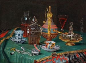 A Still Life With Glass Vessels by Christian Berentz